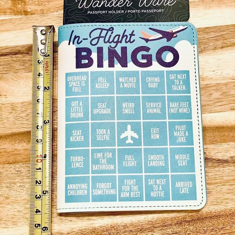 NWT Genuine Fred Wander Ware Passport Holder Wallet - IN FLIGHT BINGO